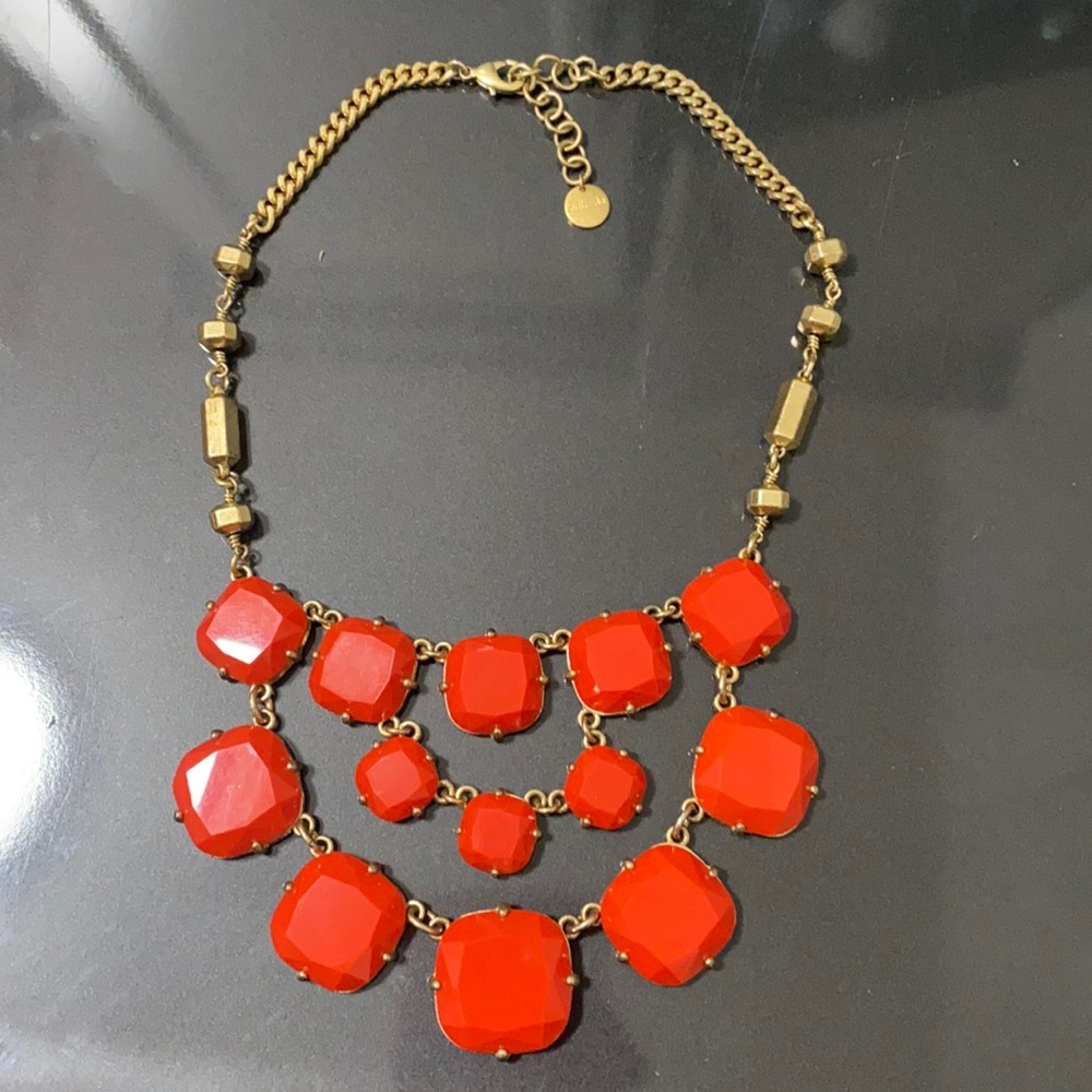 Stella and Dot Red and gold necklace